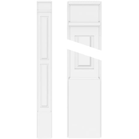 Ekena Millwork Two Equal Raised Panel PVC Pilaster w/Decorative Capital & Base, 12"W x 60"H x 2"P PILP12X060DRP02-2